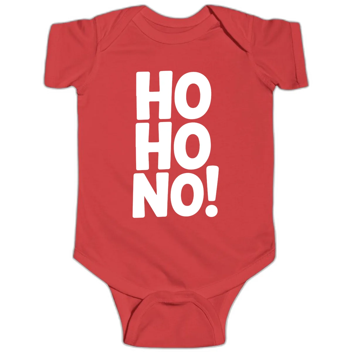 Ho Ho No Typography Design Baby Onesie in Red