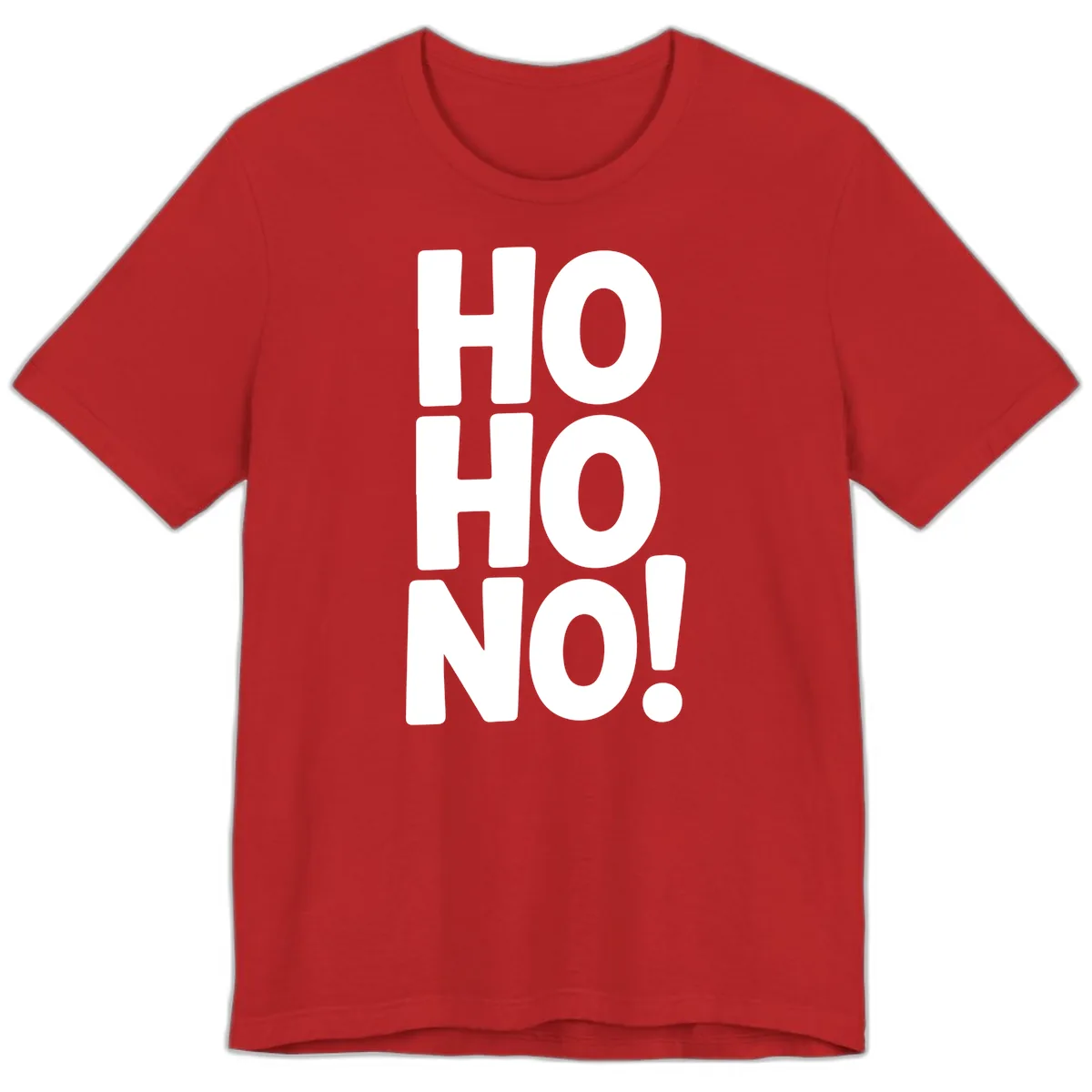 Ho Ho No Typography Design Premium T-Shirt in Red