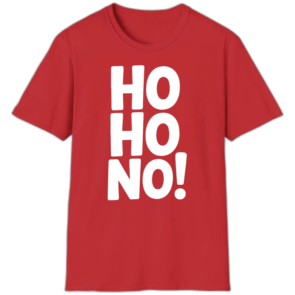 Ho Ho No Typography Design T-Shirt in Red