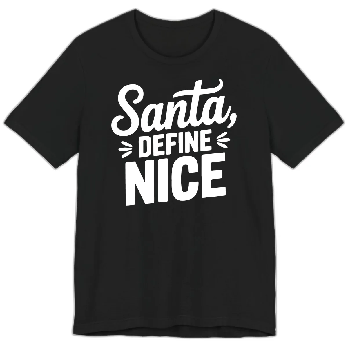Santa Define Nice Typography Premium T-Shirt in Black