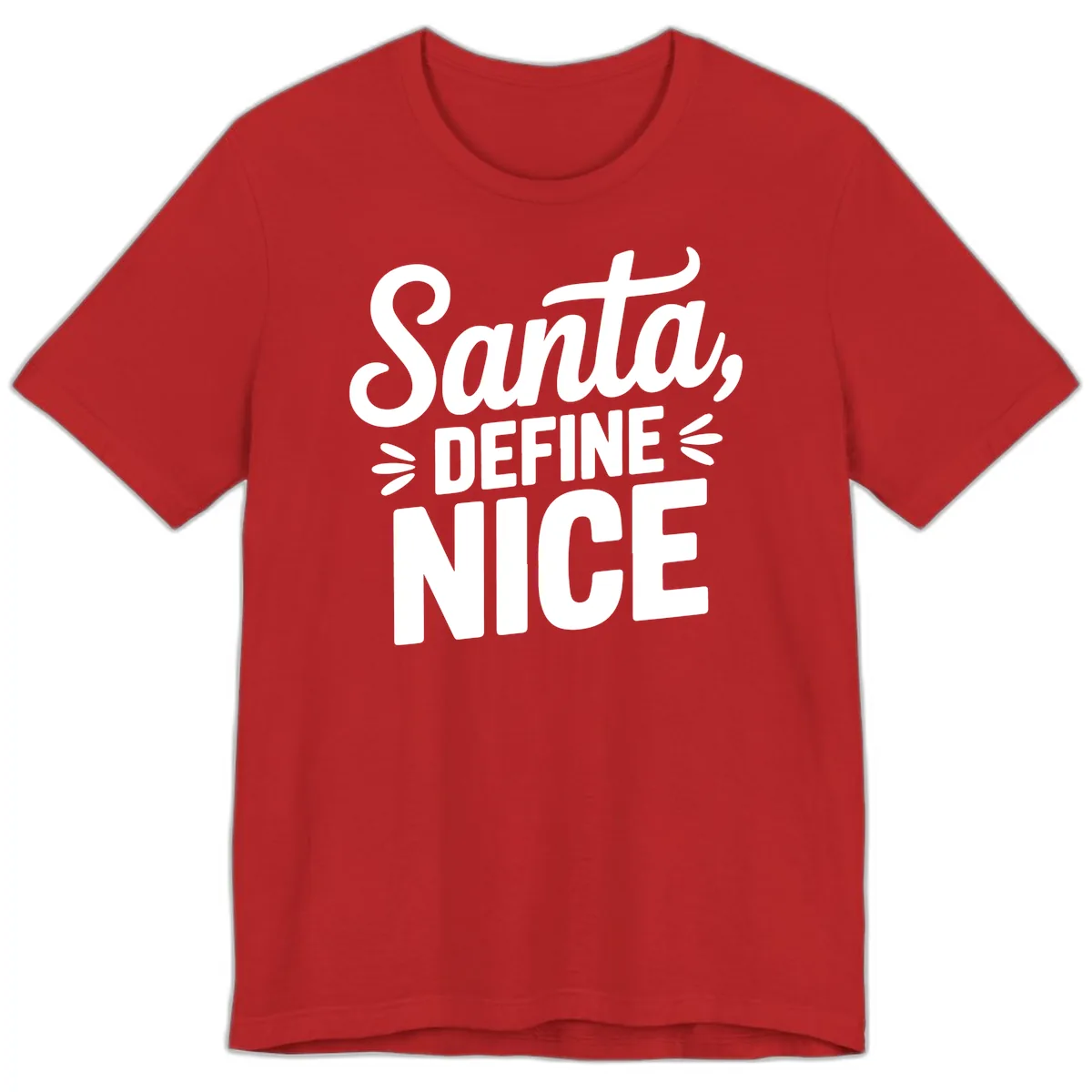 Santa Define Nice Typography Premium T-Shirt in Red