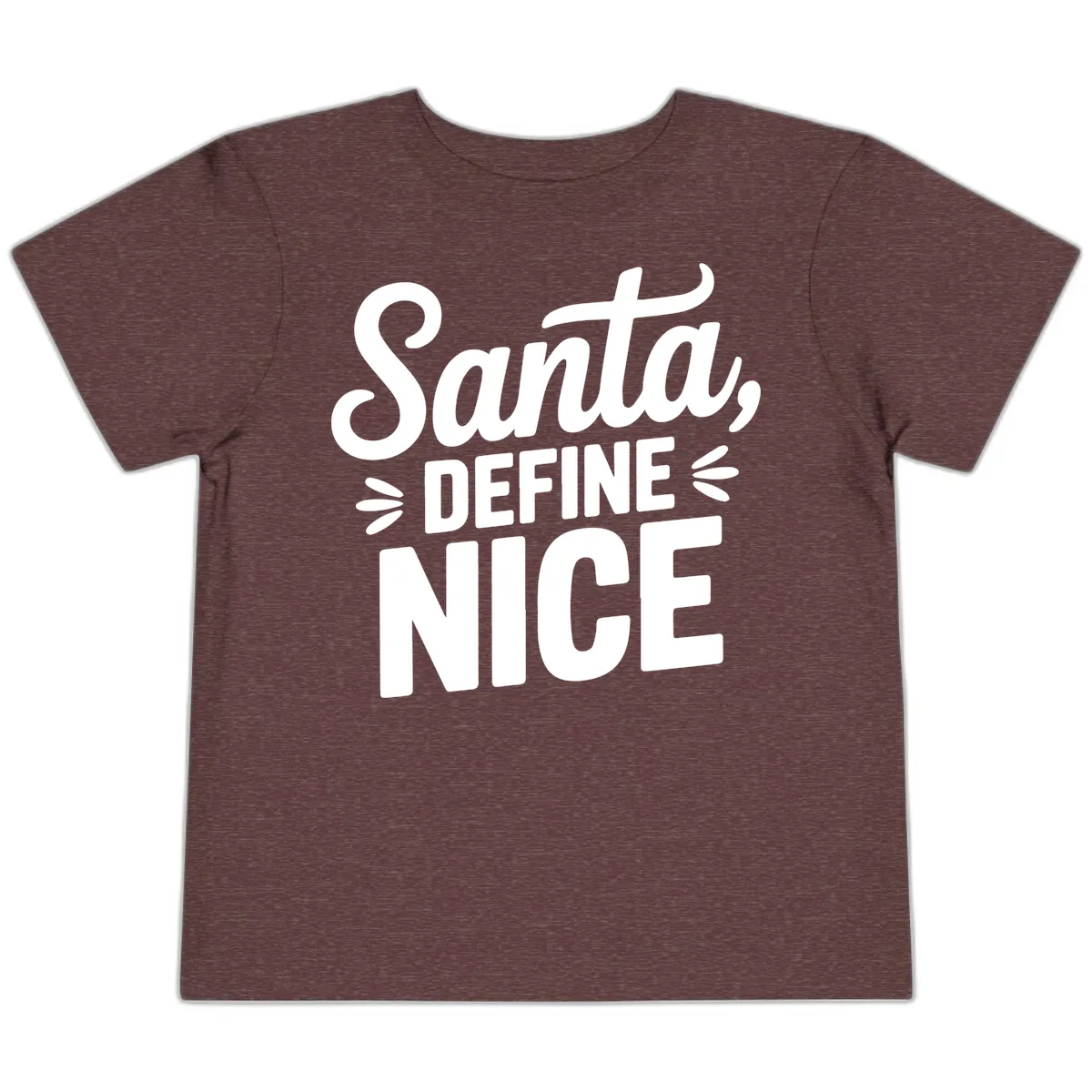 Santa Define Nice Typography Toddler T-Shirt in Heather Maroon