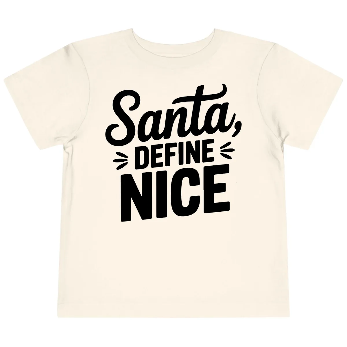 Santa Define Nice Typography Toddler T-Shirt in Natural