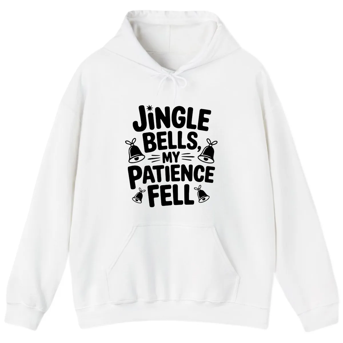 Jingle Bells My Patience Fell Hoodie in White