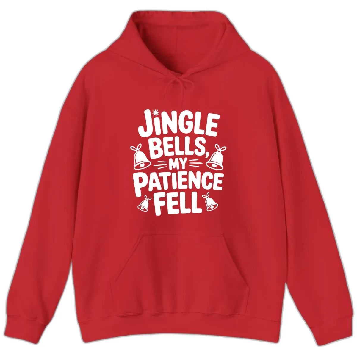 Jingle Bells My Patience Fell Hoodie in Red