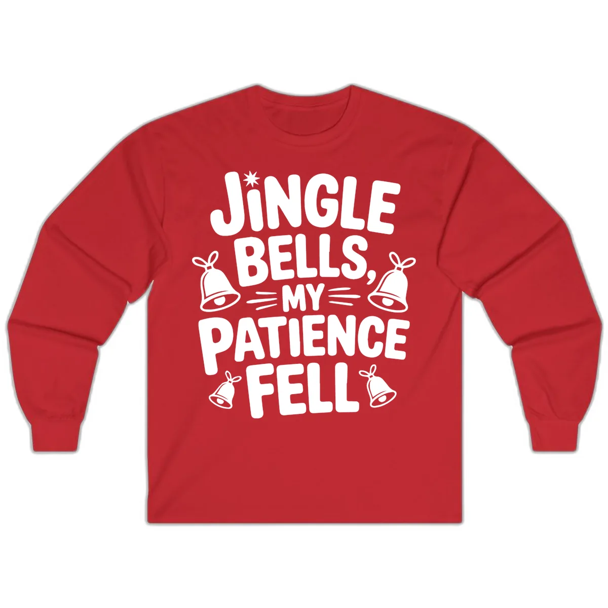 Jingle Bells My Patience Fell Long Sleeve in Red
