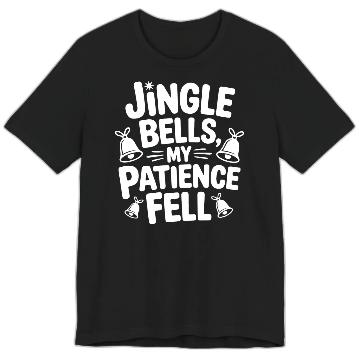 Jingle Bells My Patience Fell Premium T-Shirt in Black