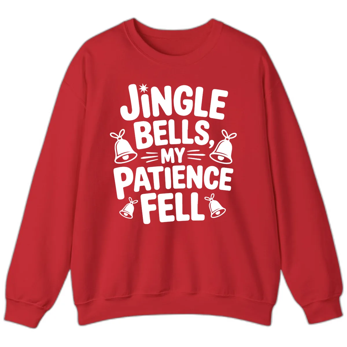 Jingle Bells My Patience Fell Sweatshirt in Red