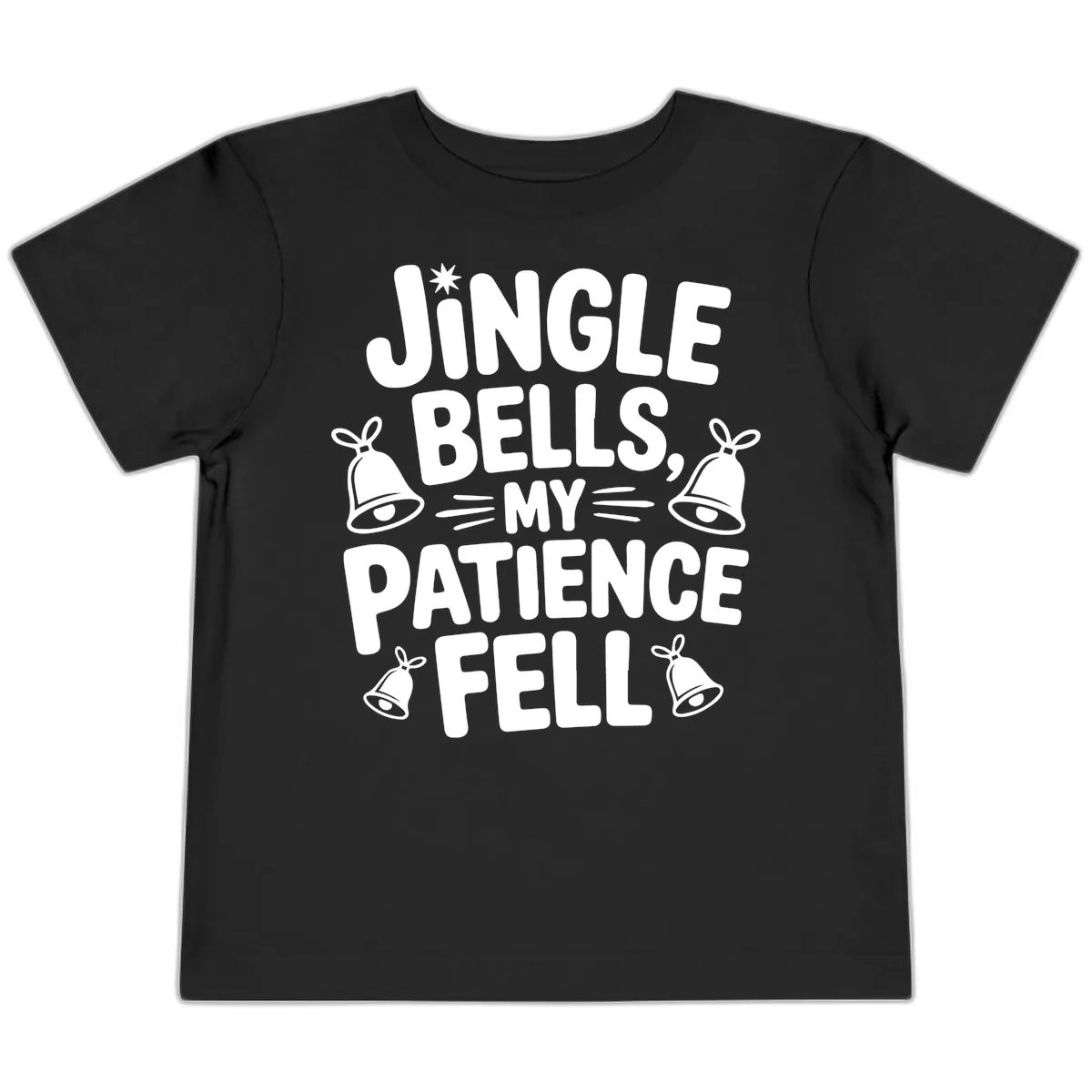 Jingle Bells My Patience Fell Toddler T-Shirt in Black