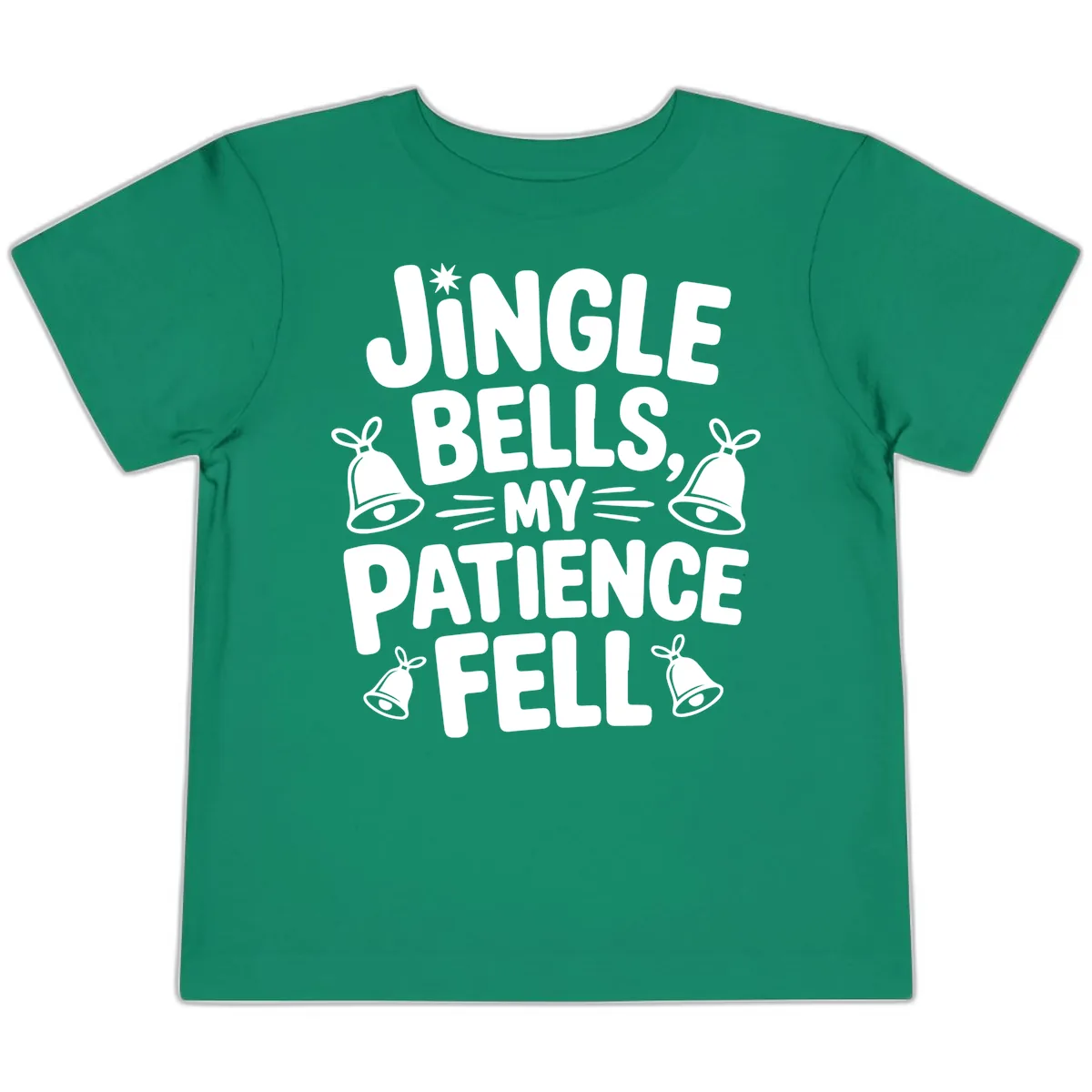 Jingle Bells My Patience Fell Toddler T-Shirt in Kelly