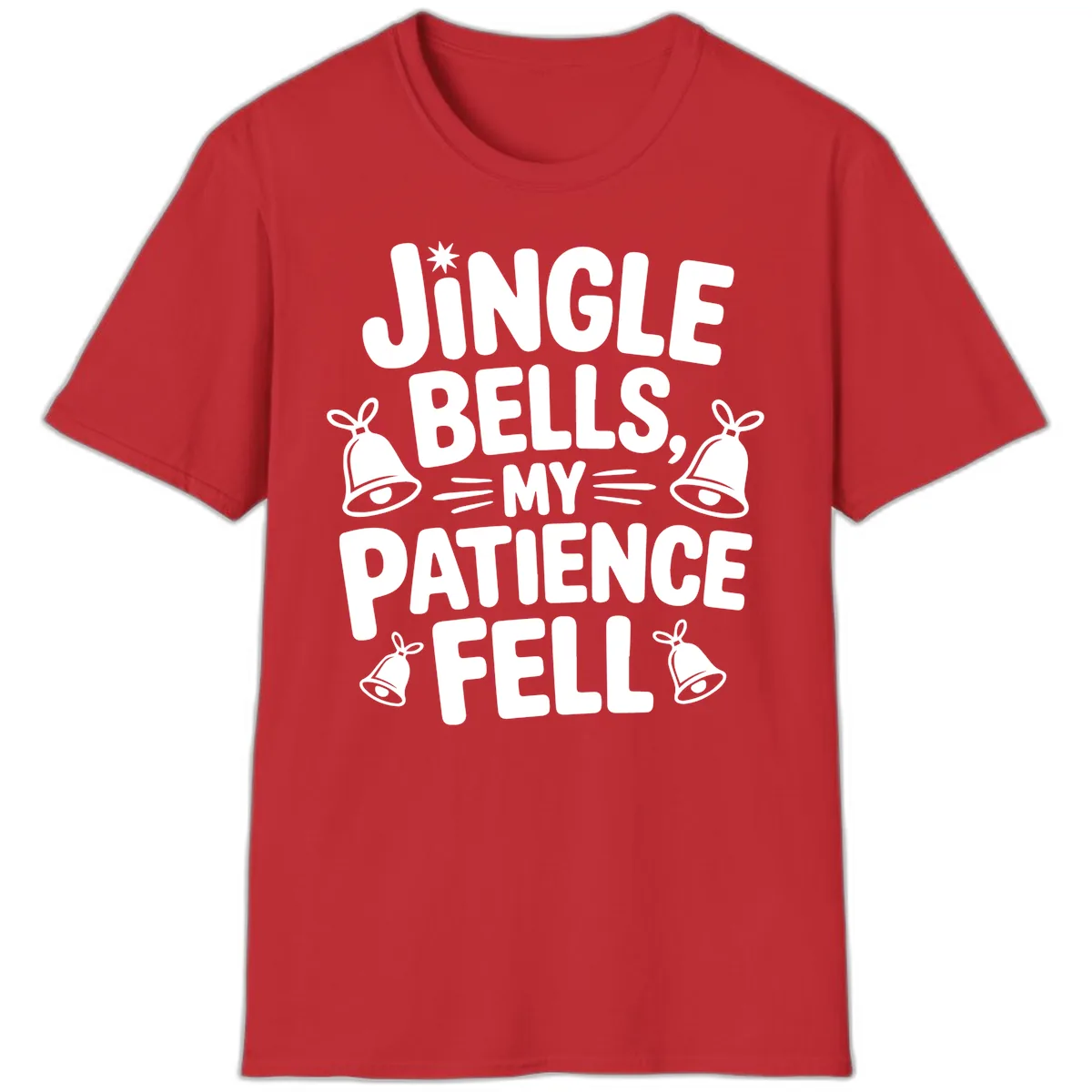 Jingle Bells My Patience Fell T-Shirt in Red