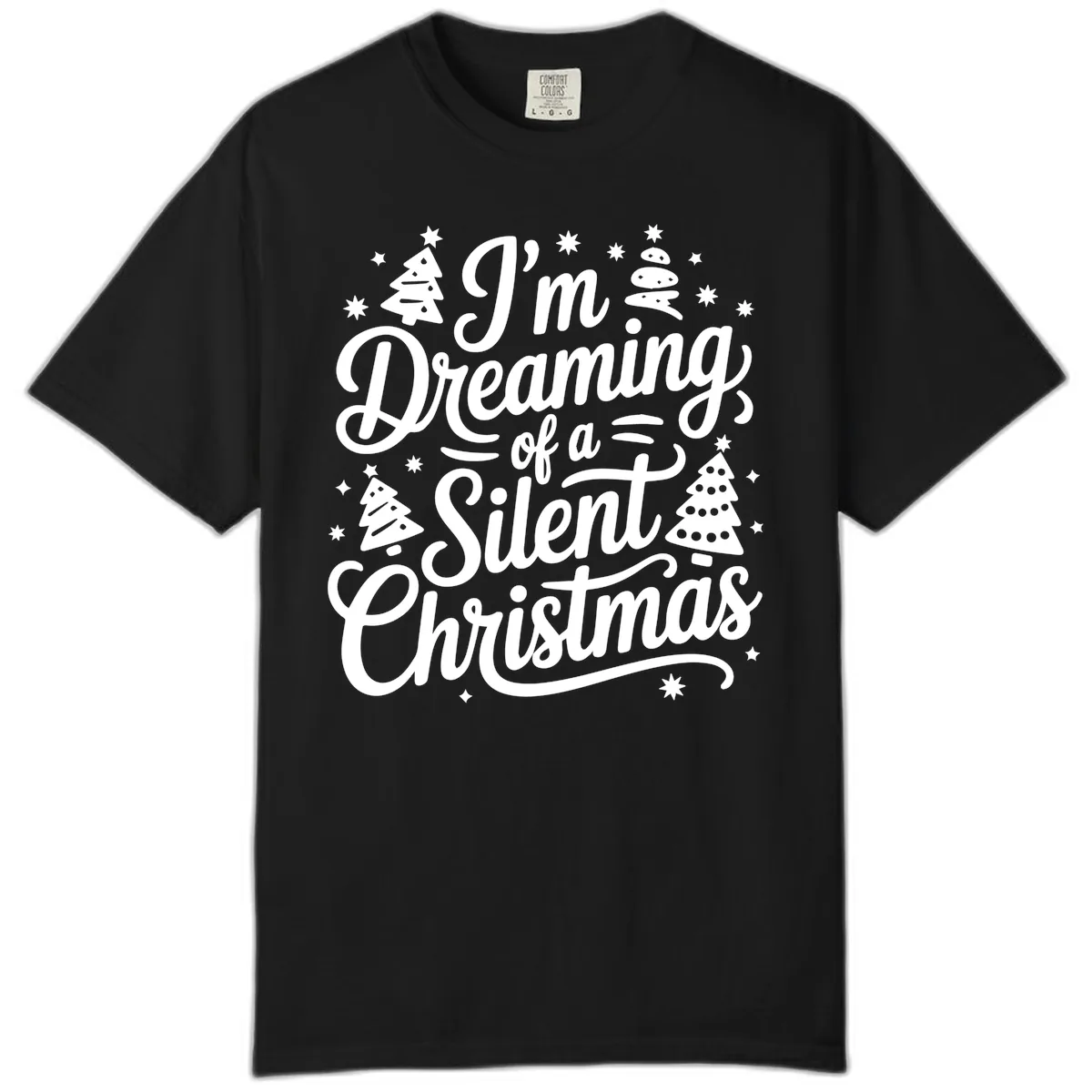 Dreaming Of A Silent Christmas Comfort Color in Black