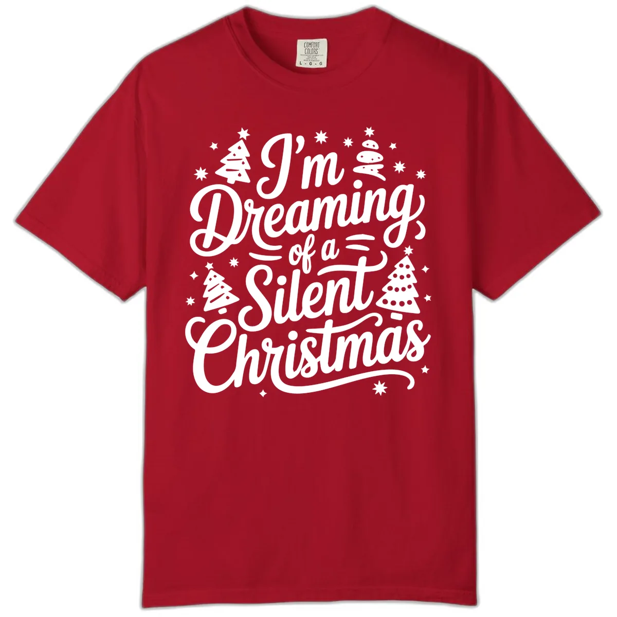 Dreaming Of A Silent Christmas Comfort Color in Red