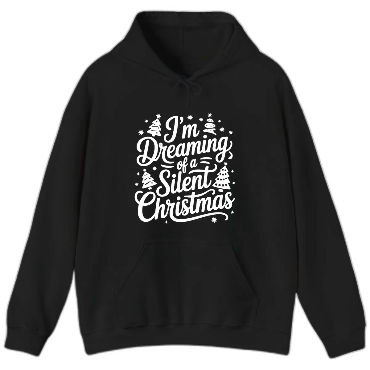Dreaming Of A Silent Christmas Hoodie in Black