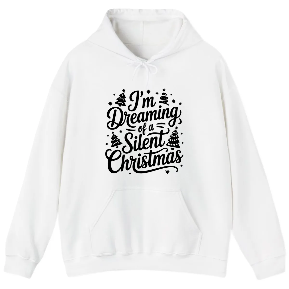 Dreaming Of A Silent Christmas Hoodie in White