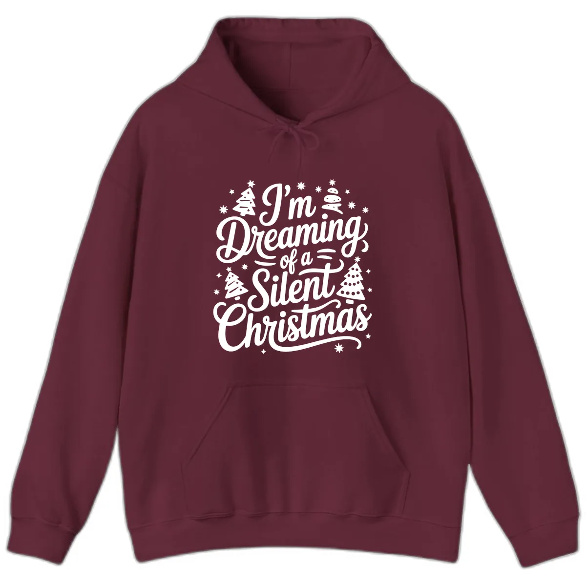 Dreaming Of A Silent Christmas Hoodie in Maroon