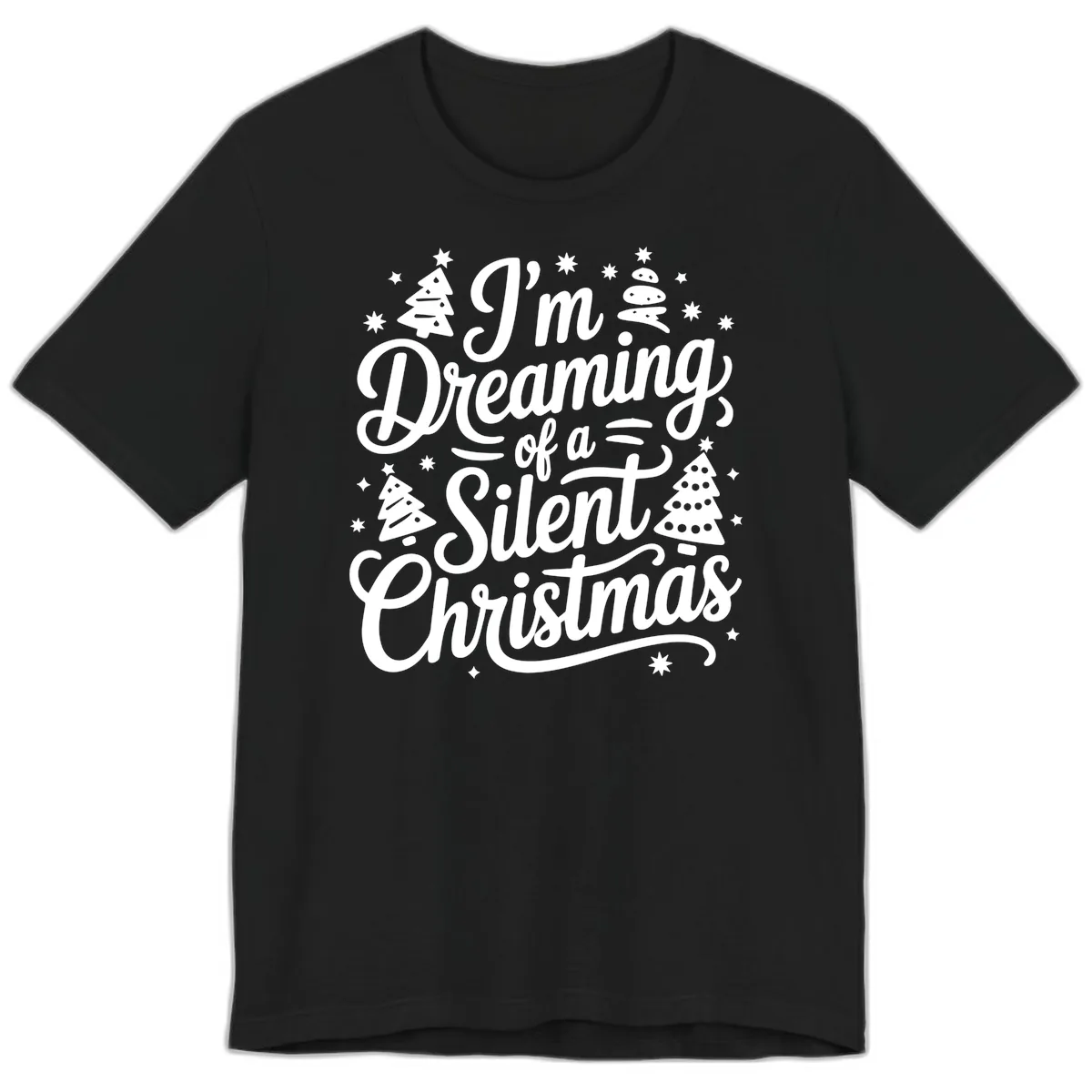 Dreaming Of A Silent Christmas Premium T-Shirt in Black