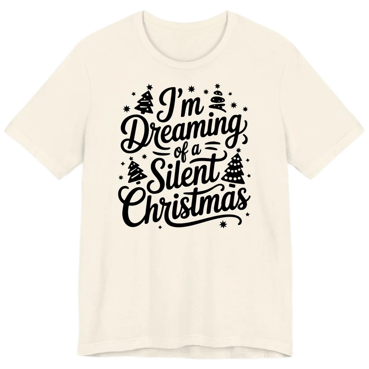 Dreaming Of A Silent Christmas Premium T-Shirt in Natural