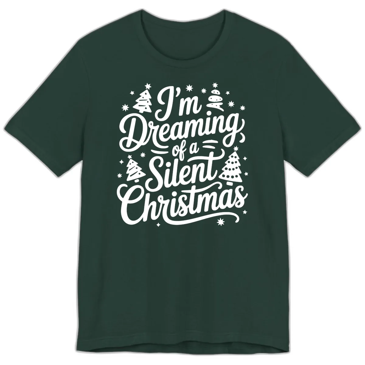Dreaming Of A Silent Christmas Premium T-Shirt in Forest