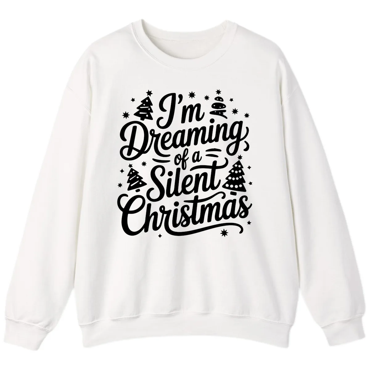 Dreaming Of A Silent Christmas Sweatshirt in White