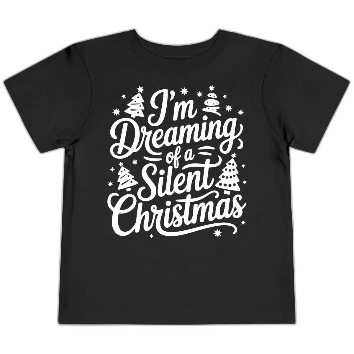 Dreaming Of A Silent Christmas Toddler T-Shirt in Black