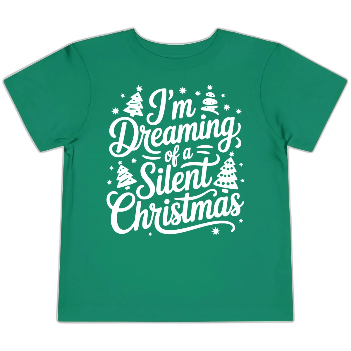 Dreaming Of A Silent Christmas Toddler T-Shirt in Kelly