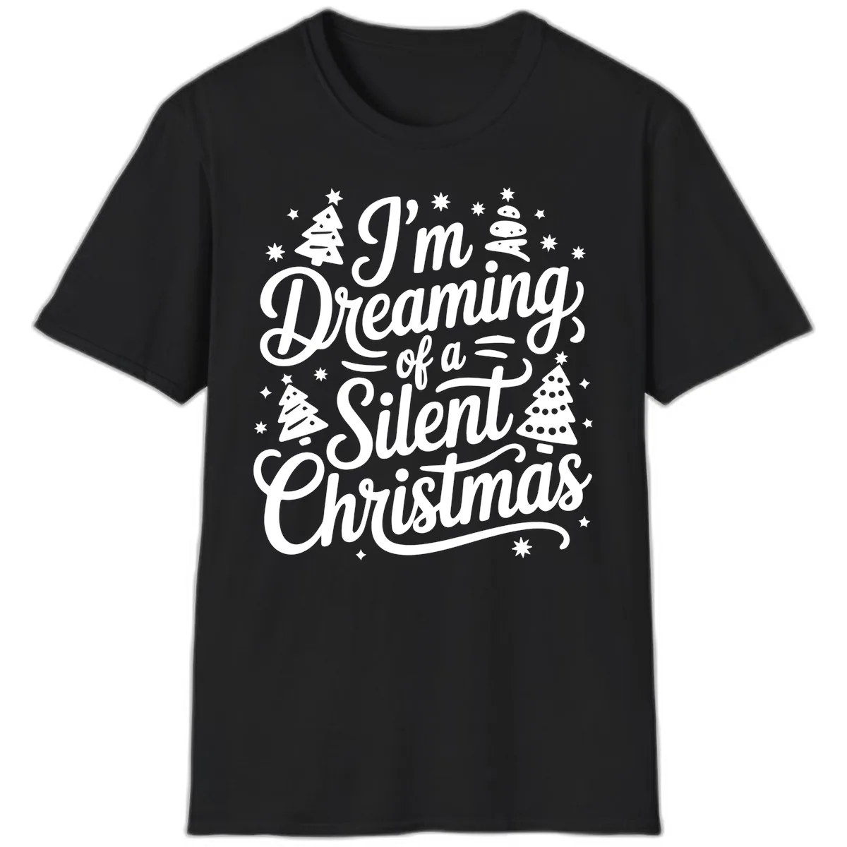 Dreaming Of A Silent Christmas T-Shirt in Black