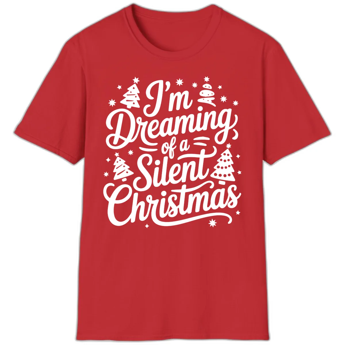 Dreaming Of A Silent Christmas T-Shirt in Red