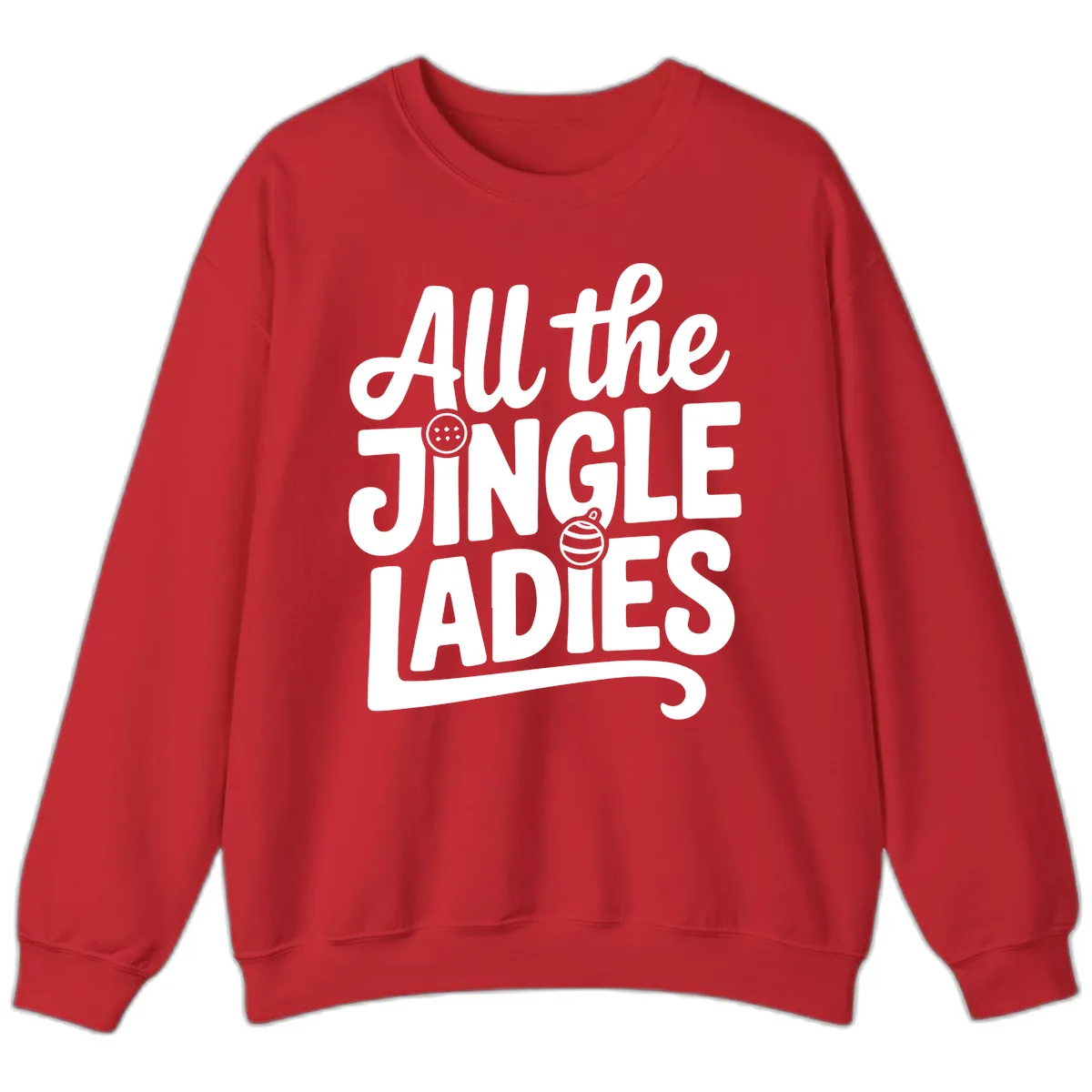 All The Jingle Ladies Typography Sweatshirt in Red