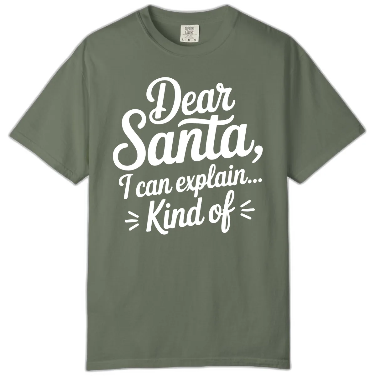 Dear Santa I Can Explain Kind Of Comfort Color in Moss