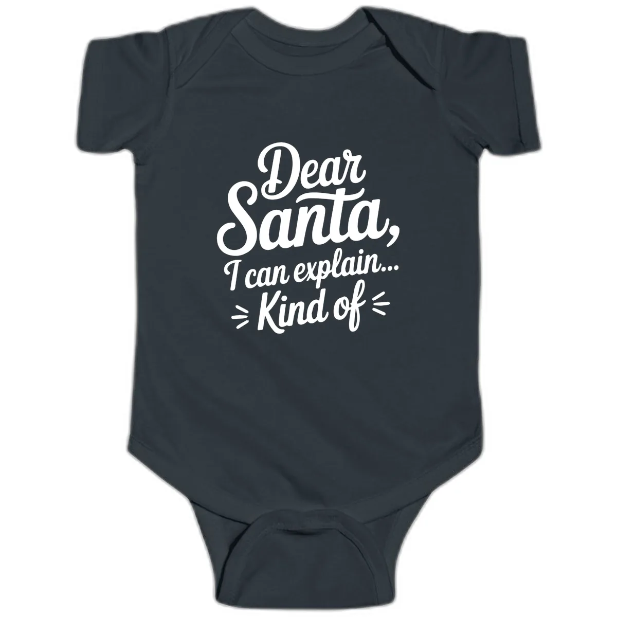 Dear Santa I Can Explain Kind Of Baby Onesie in Black