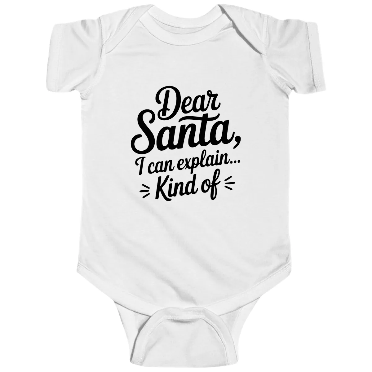 Dear Santa I Can Explain Kind Of Baby Onesie in White