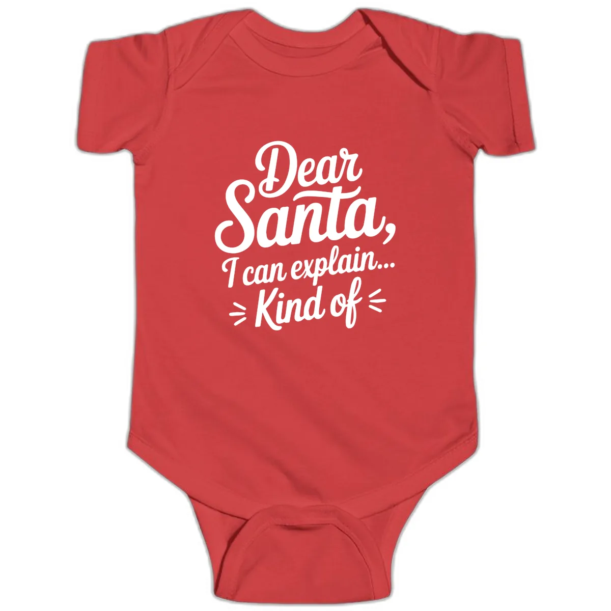 Dear Santa I Can Explain Kind Of Baby Onesie in Red
