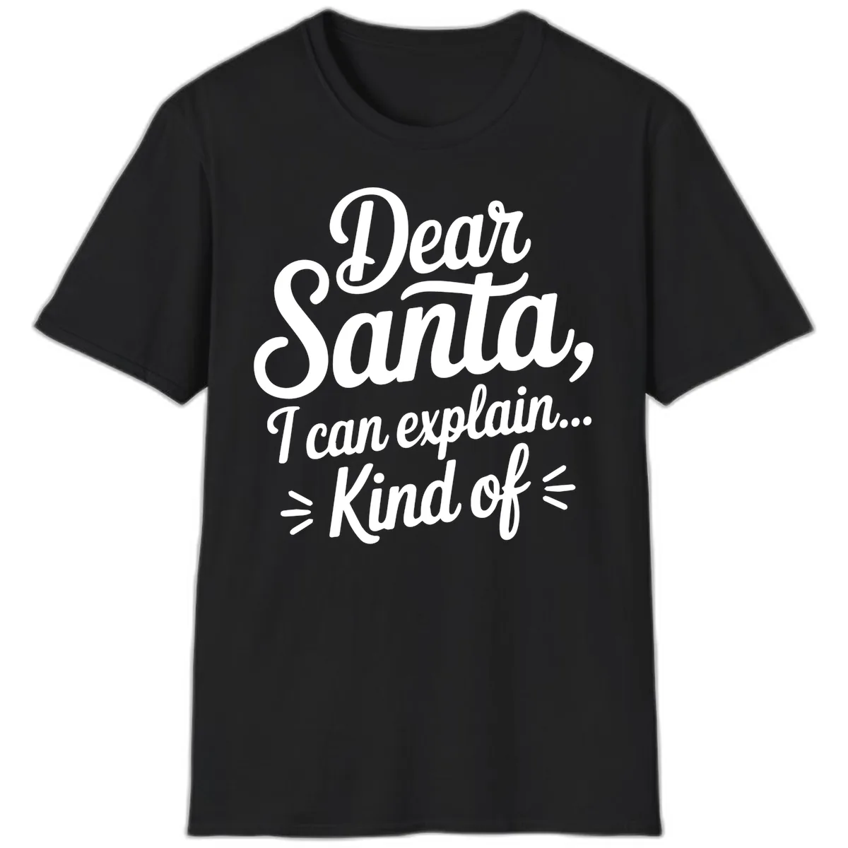 Dear Santa I Can Explain Kind Of T-Shirt in Black
