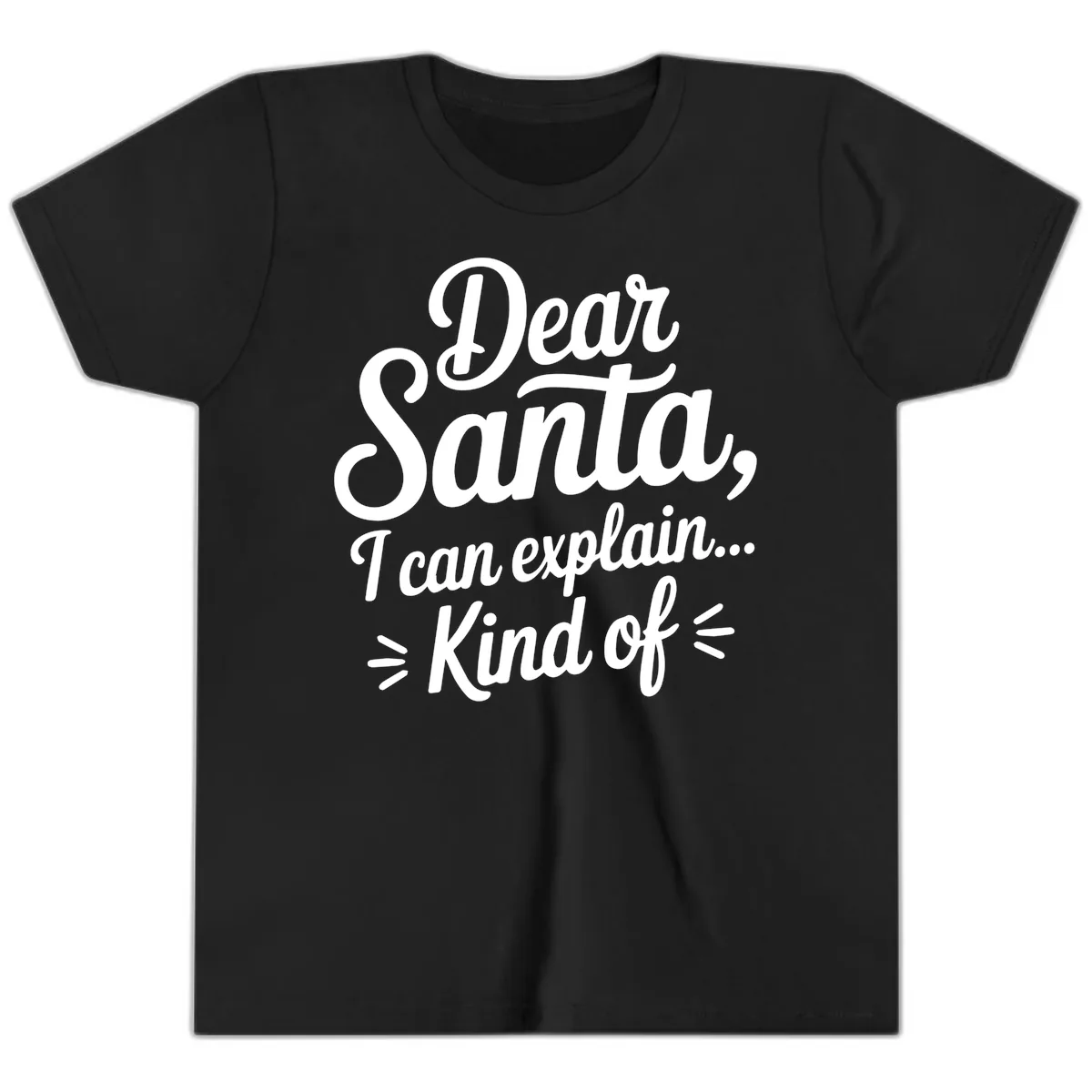 Dear Santa I Can Explain Kind Of Youth T-Shirt in Black
