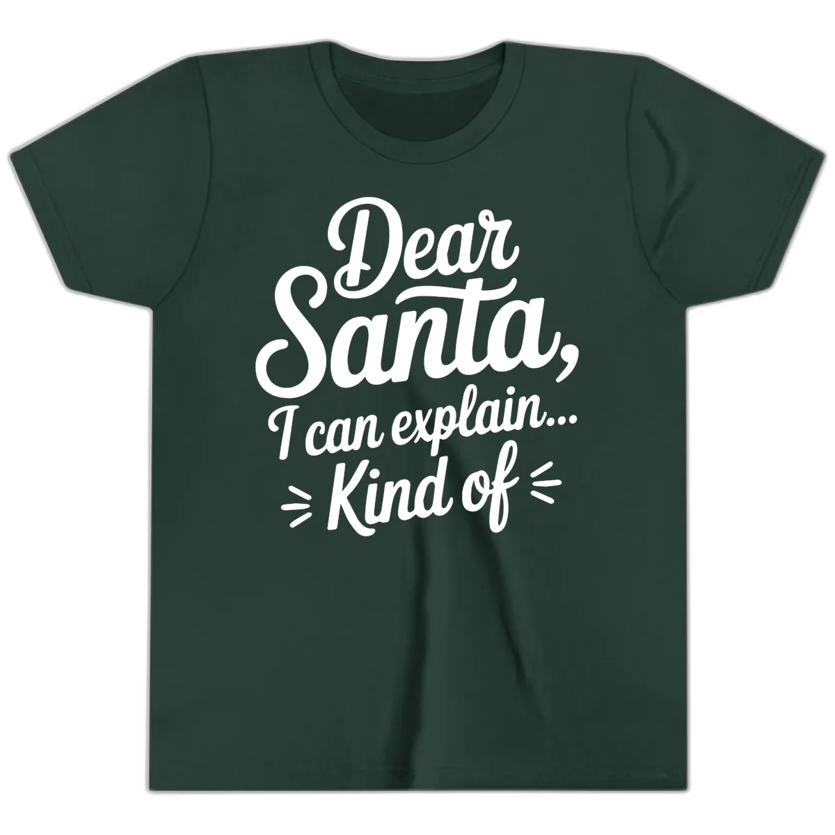 Dear Santa I Can Explain Kind Of Youth T-Shirt in Forest
