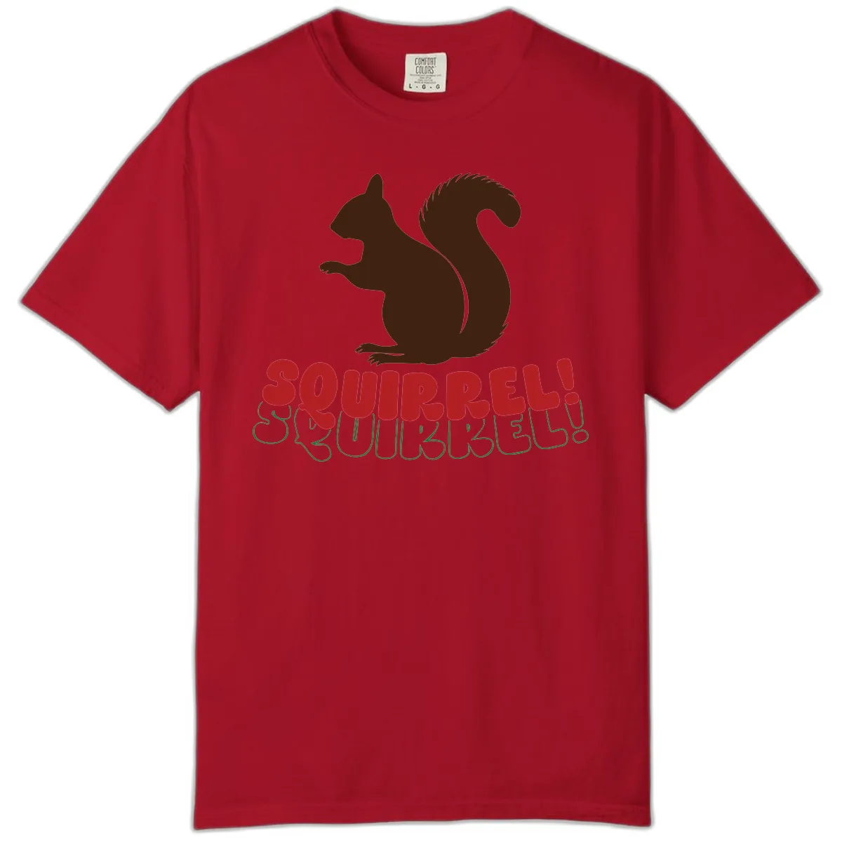 Squirrel! Christmas Typography Comfort Color in Red