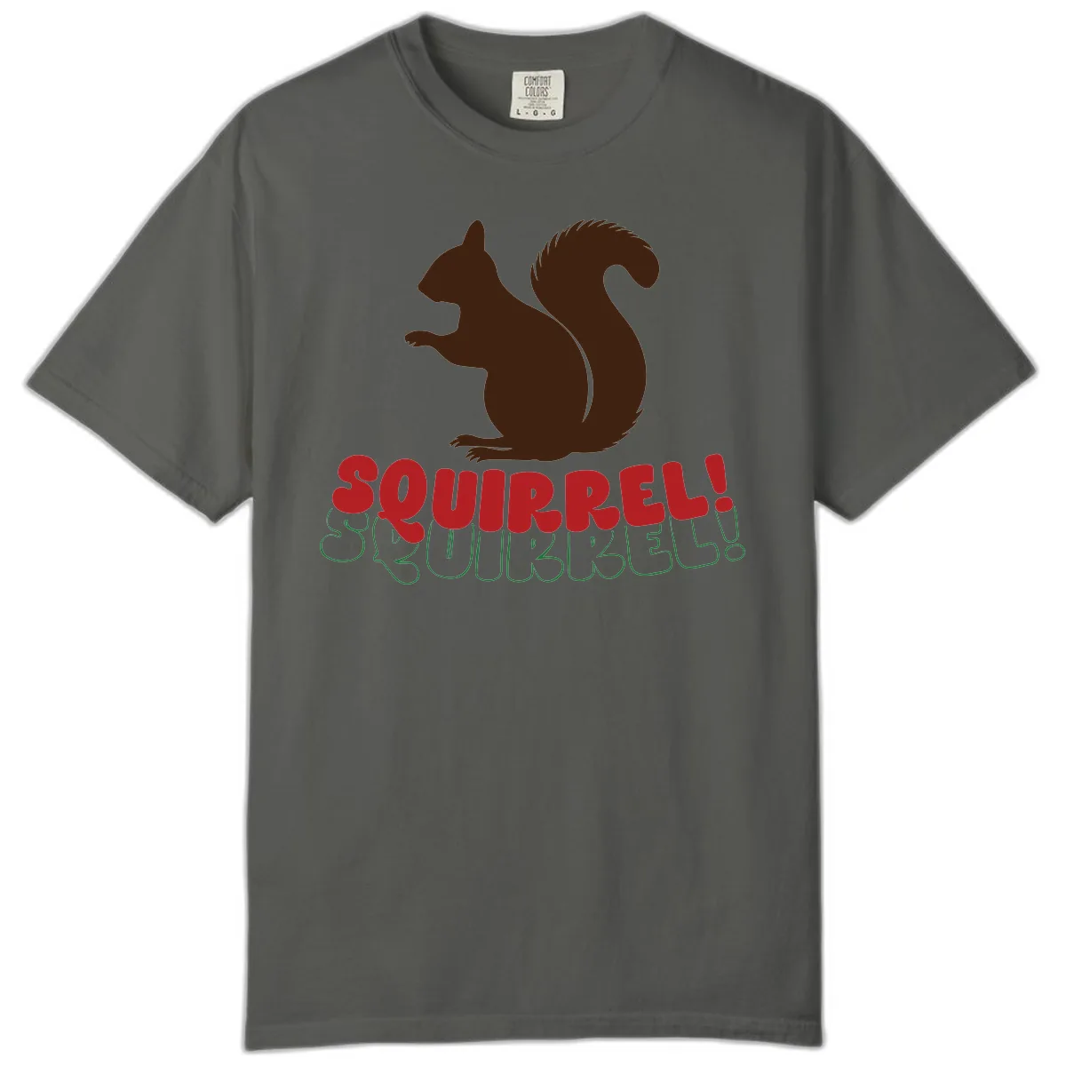 Squirrel! Christmas Typography Comfort Color in Pepper