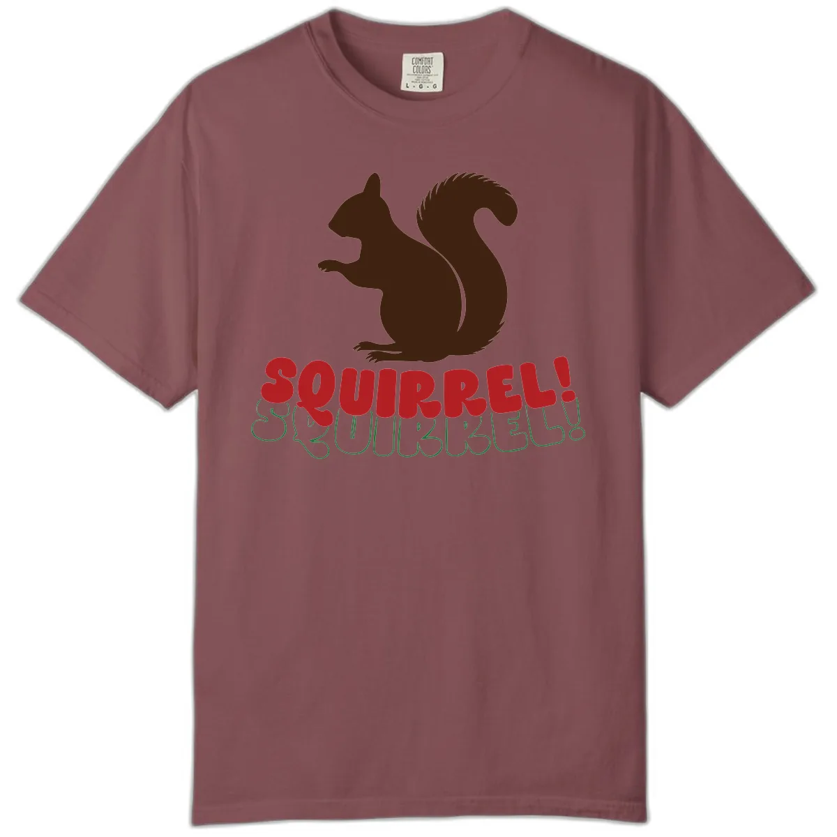 Squirrel! Christmas Typography Comfort Color in Brick