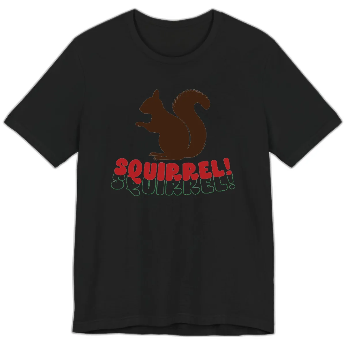 Squirrel! Christmas Typography Premium T-Shirt in Black