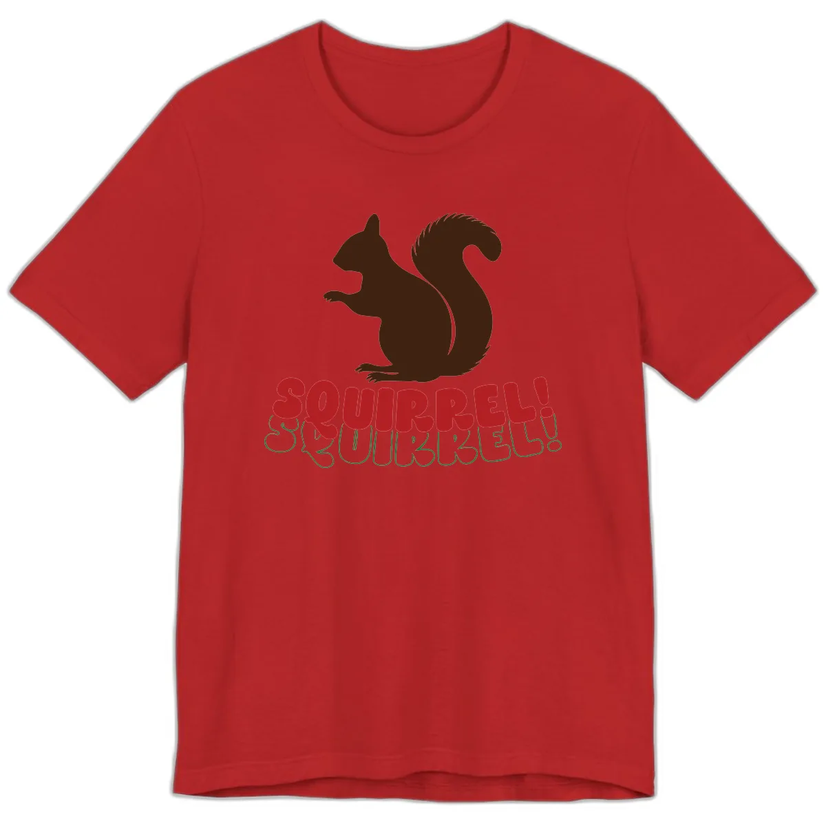Squirrel! Christmas Typography Premium T-Shirt in Red