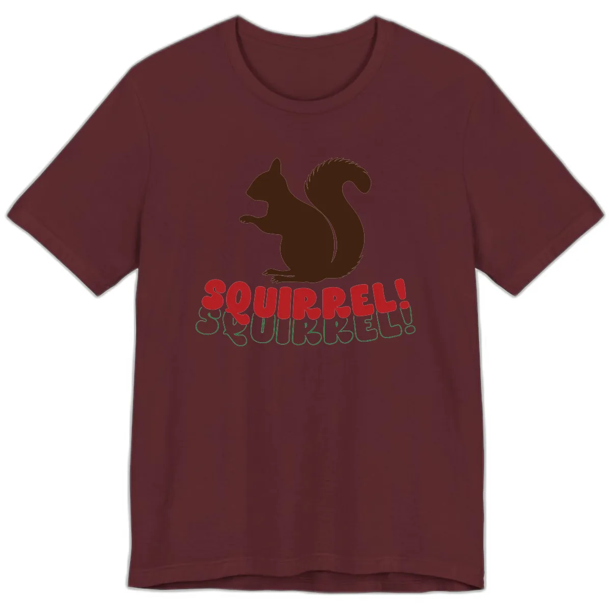 Squirrel! Christmas Typography Premium T-Shirt in Maroon