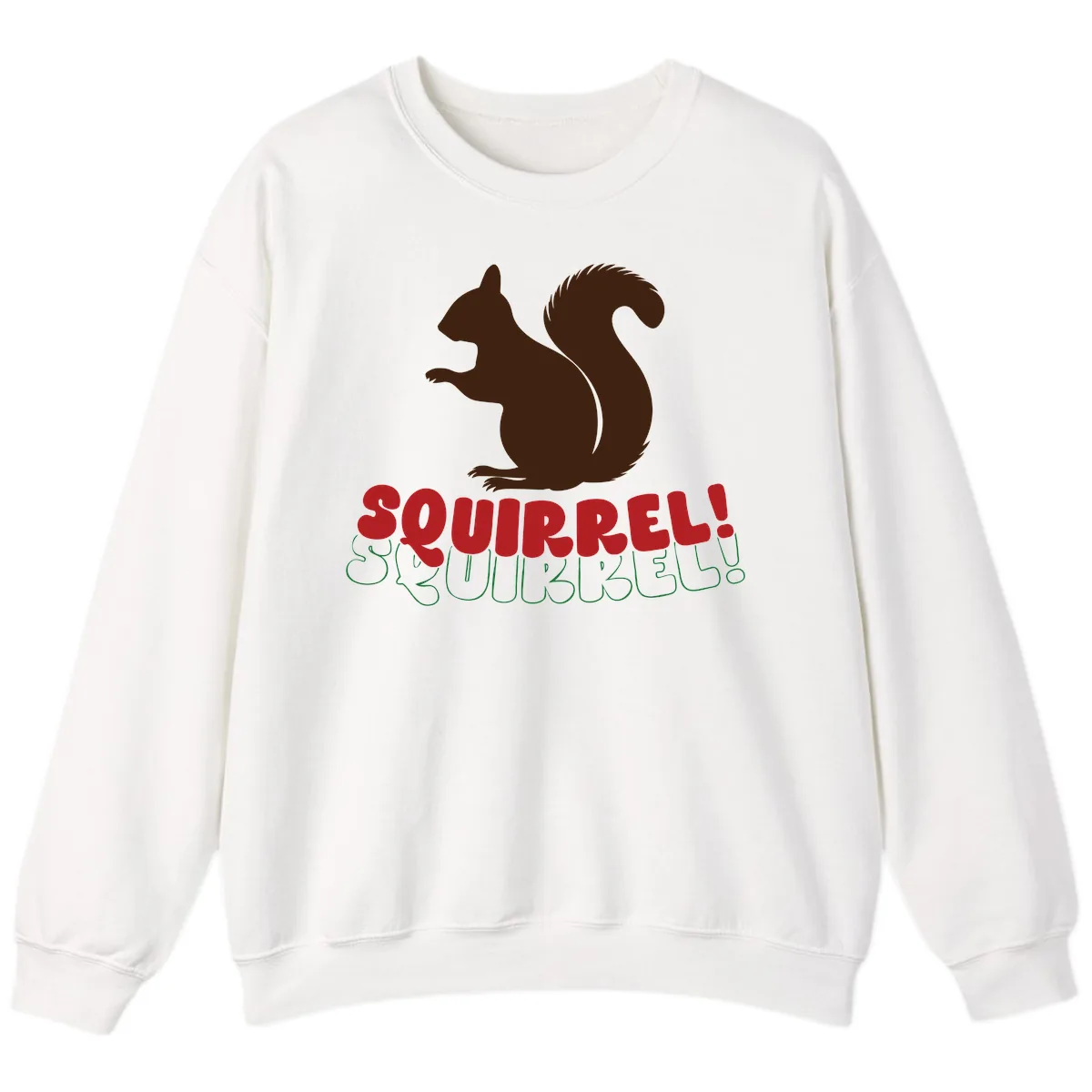 Squirrel! Christmas Typography Sweatshirt in White