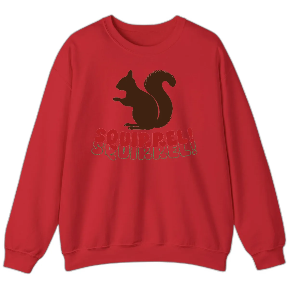 Squirrel! Christmas Typography Sweatshirt in Red