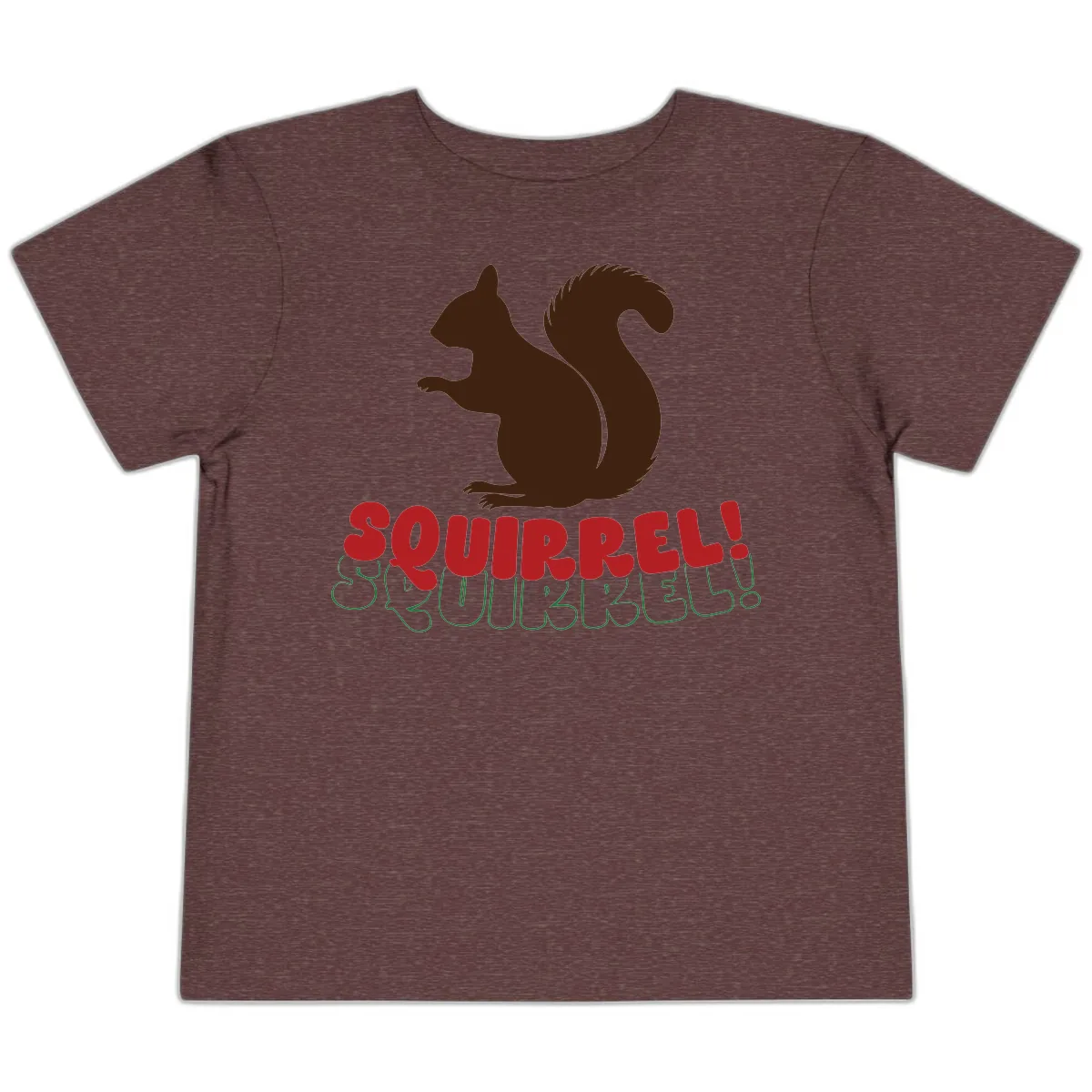 Squirrel! Christmas Typography Toddler T-Shirt in Heather Maroon