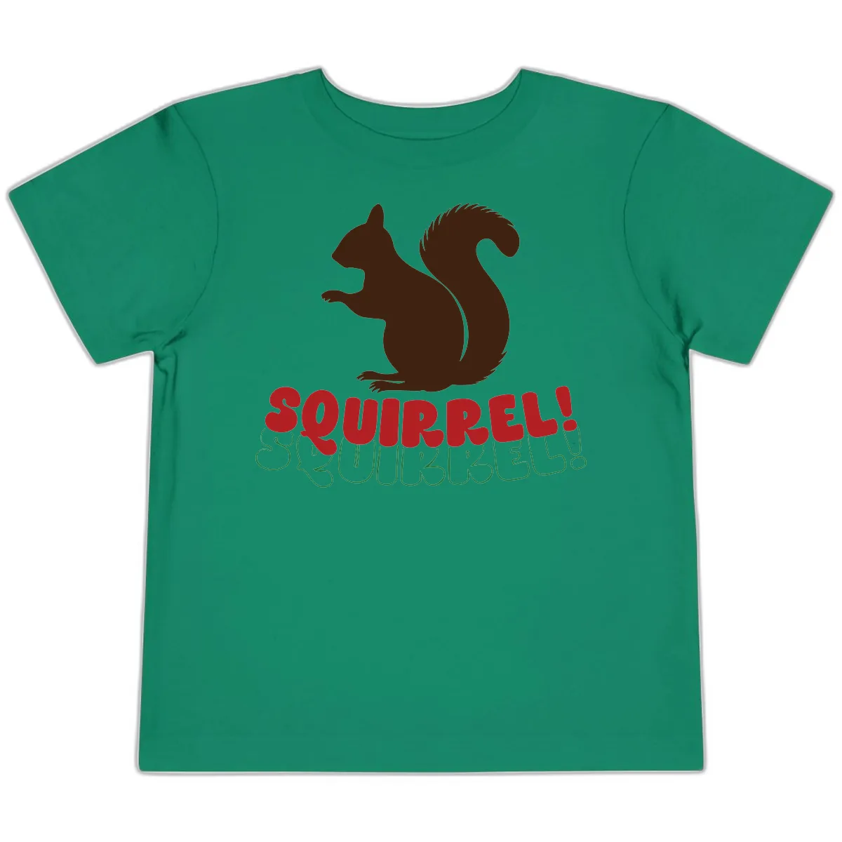 Squirrel! Christmas Typography Toddler T-Shirt in Kelly