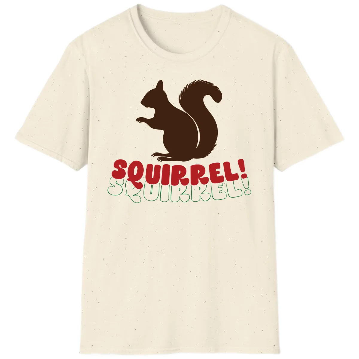 Squirrel! Christmas Typography T-Shirt in Natural