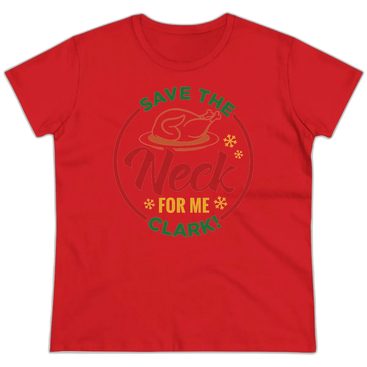 Save The Neck For Me Clark Ladies Tee in Red