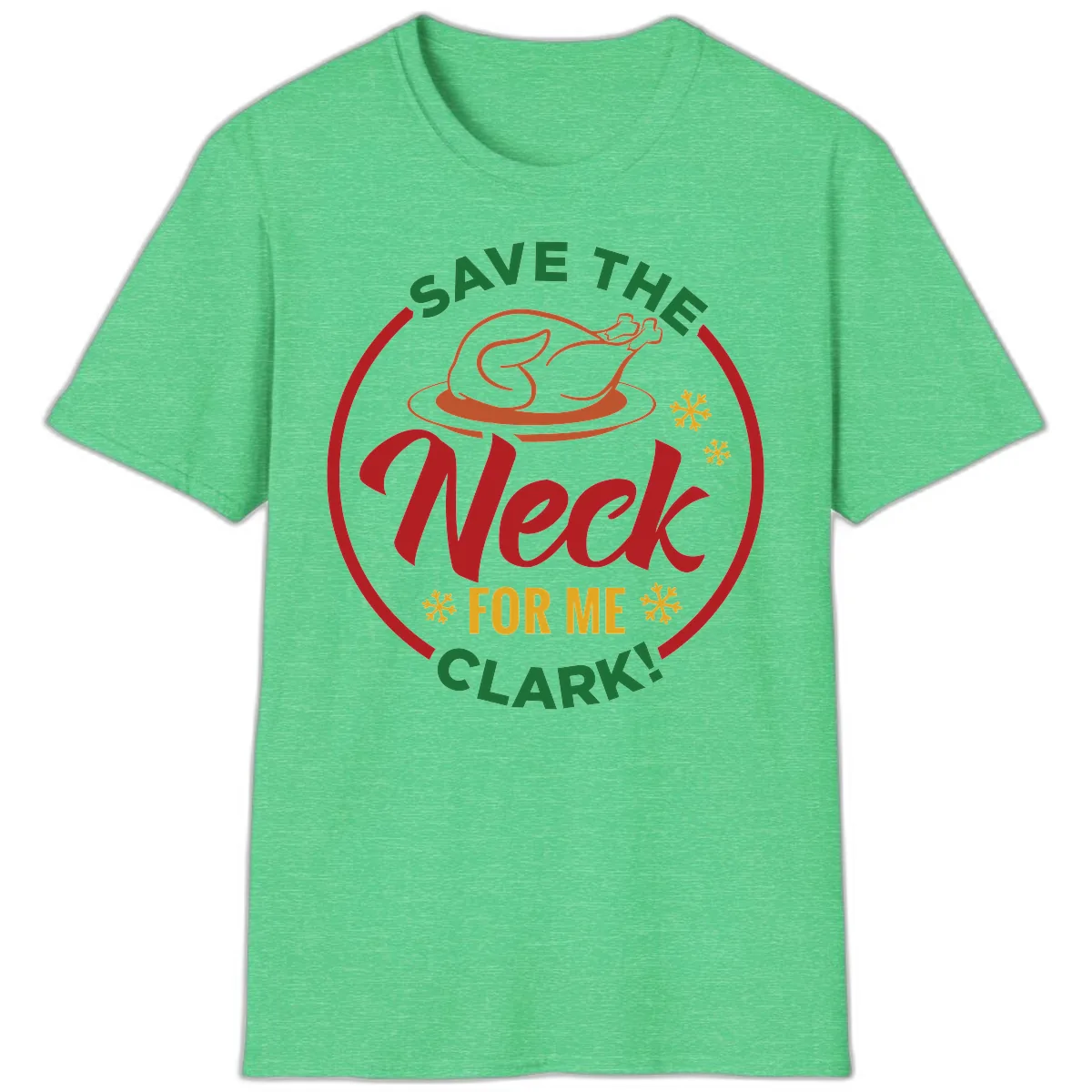 Save The Neck For Me Clark T-Shirt in Heather Irish Green