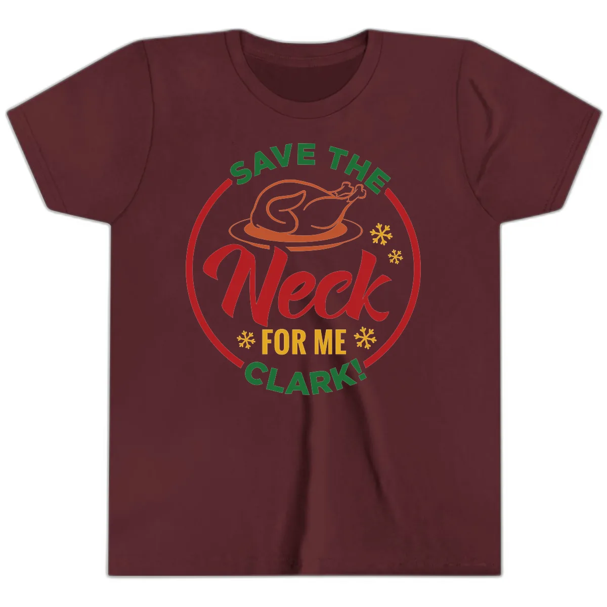 Save The Neck For Me Clark Youth T-Shirt in Maroon